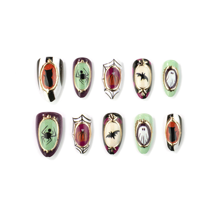 Decorative Halloween-Themed Press-On Nail Art Set Stornfield