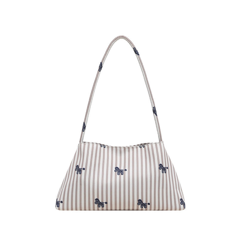 WoChic Embroidered Striped Shoulder Bag Stornfield