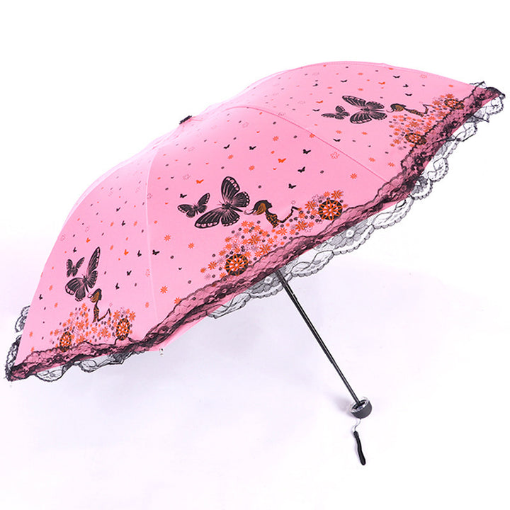 Women's sun umbrella with romantic butterfly design Stornfield