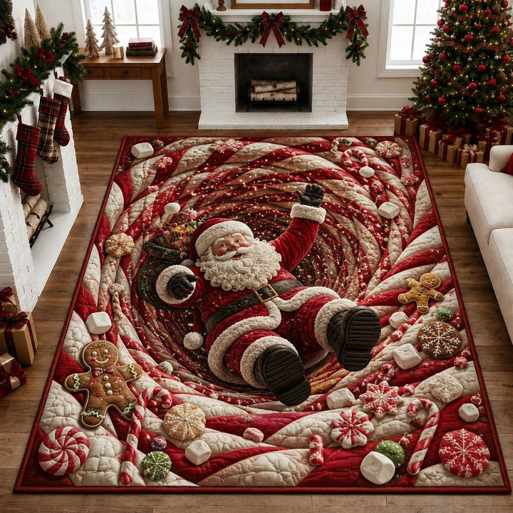 Festive Gnome-Themed Quilted Area Rug for Home