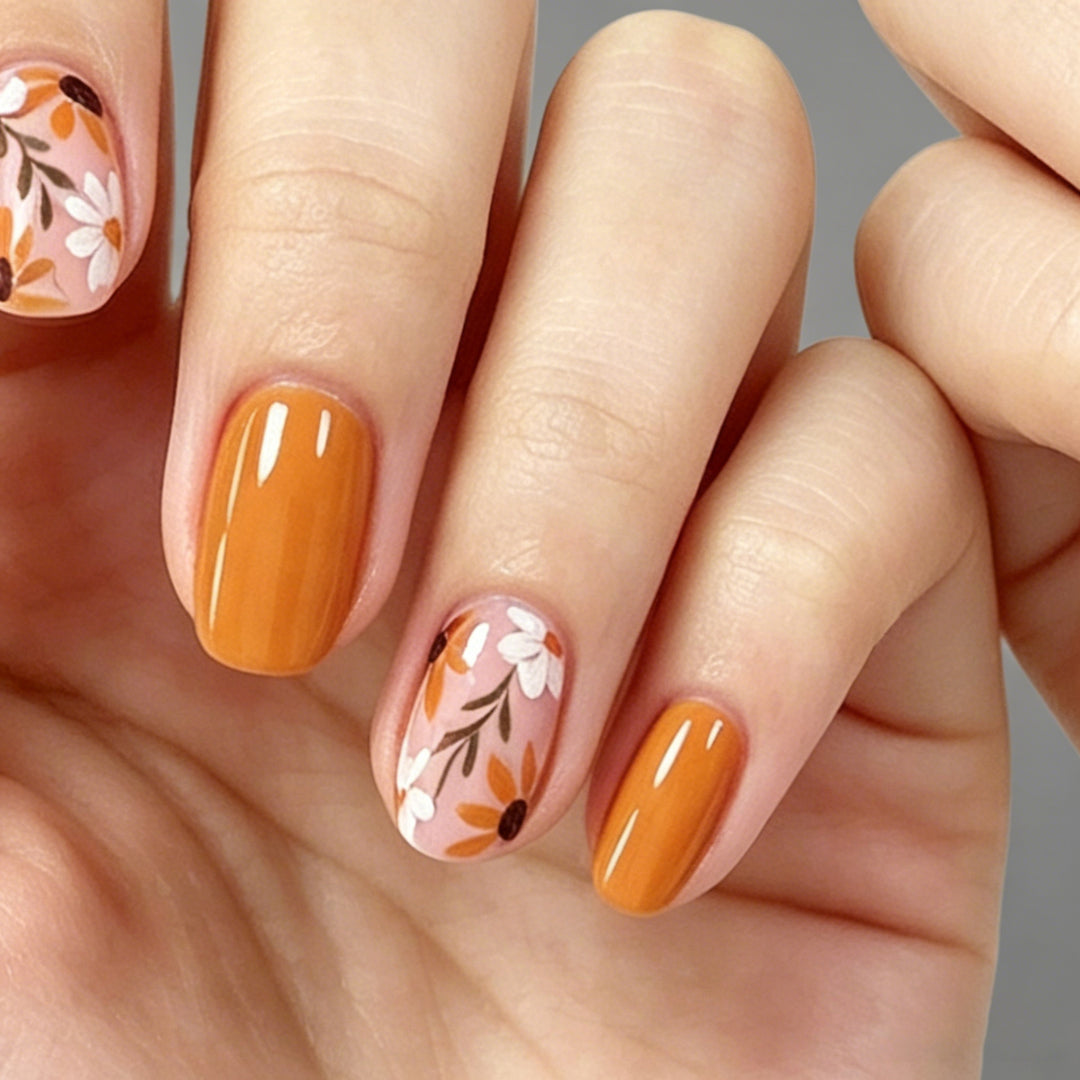 Floral Patterned Nail Art Enhancements Stornfield