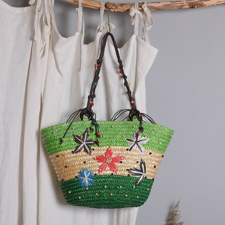 Beach bag with colorful flower pattern Stornfield