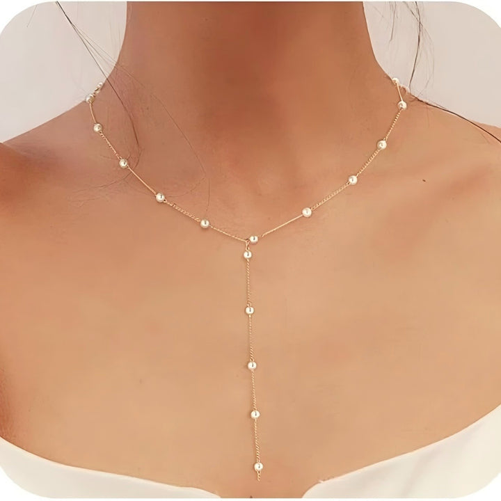 Elegant Pearl Lariat Necklace Stornfield