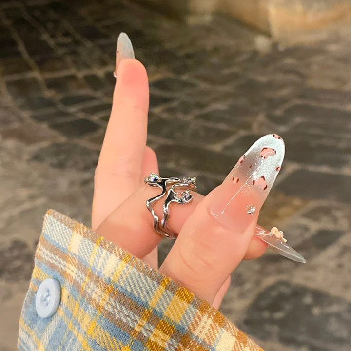 Artistic Long Stiletto Press-On Nails with Bow Design Stornfield