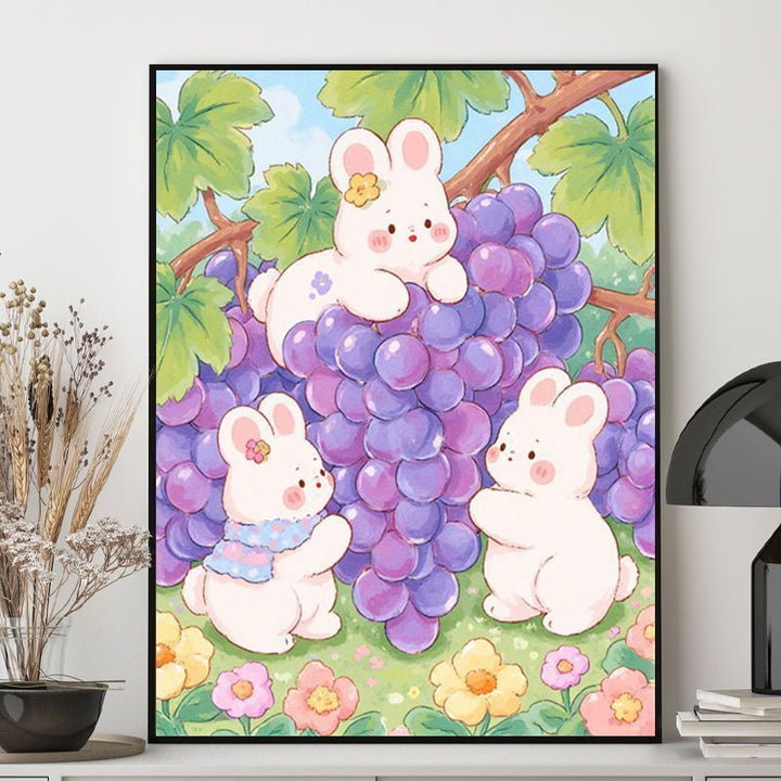 Cute Bunny-Themed Illustration Canvas Art Stornfield