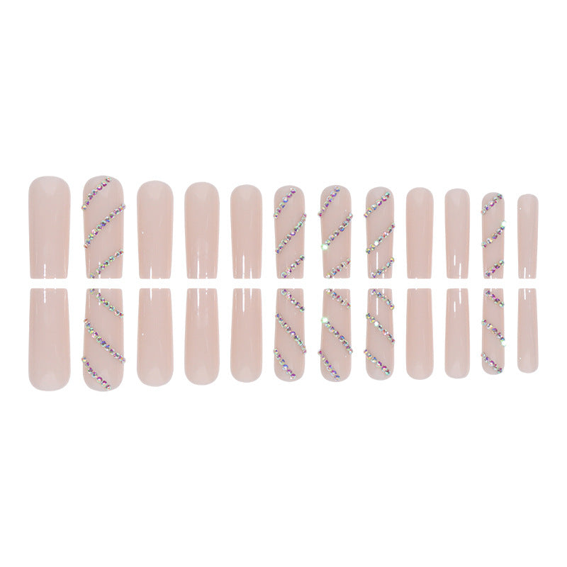 Rhinestone Embellished Long Acrylic Press-On Nails Stornfield