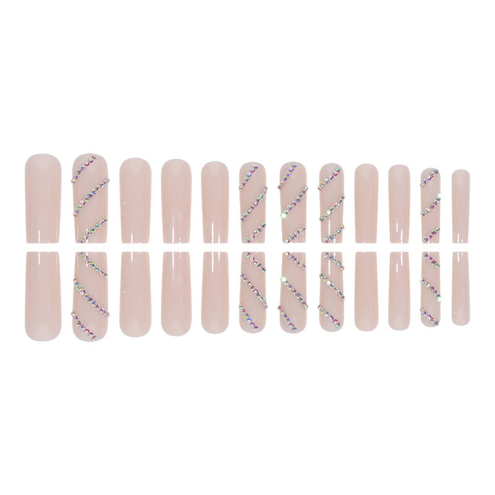 Rhinestone Embellished Long Acrylic Press-On Nails Stornfield