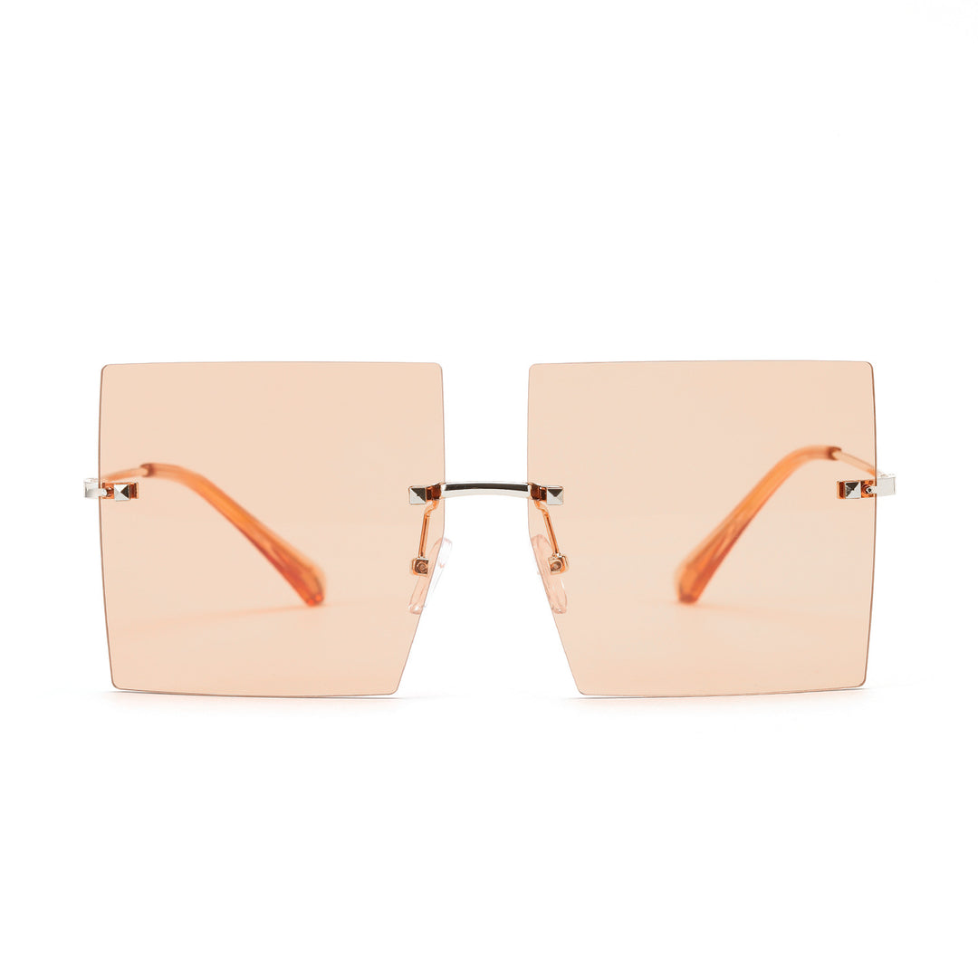Women's fashion square sunglasses with wide lenses and delicate metal frame Stornfield