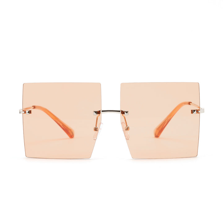 Women's fashion square sunglasses with wide lenses and delicate metal frame Stornfield