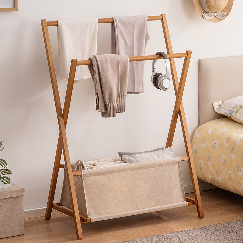 Designer laundry rack with foldable frame and practical shelf Stornfield