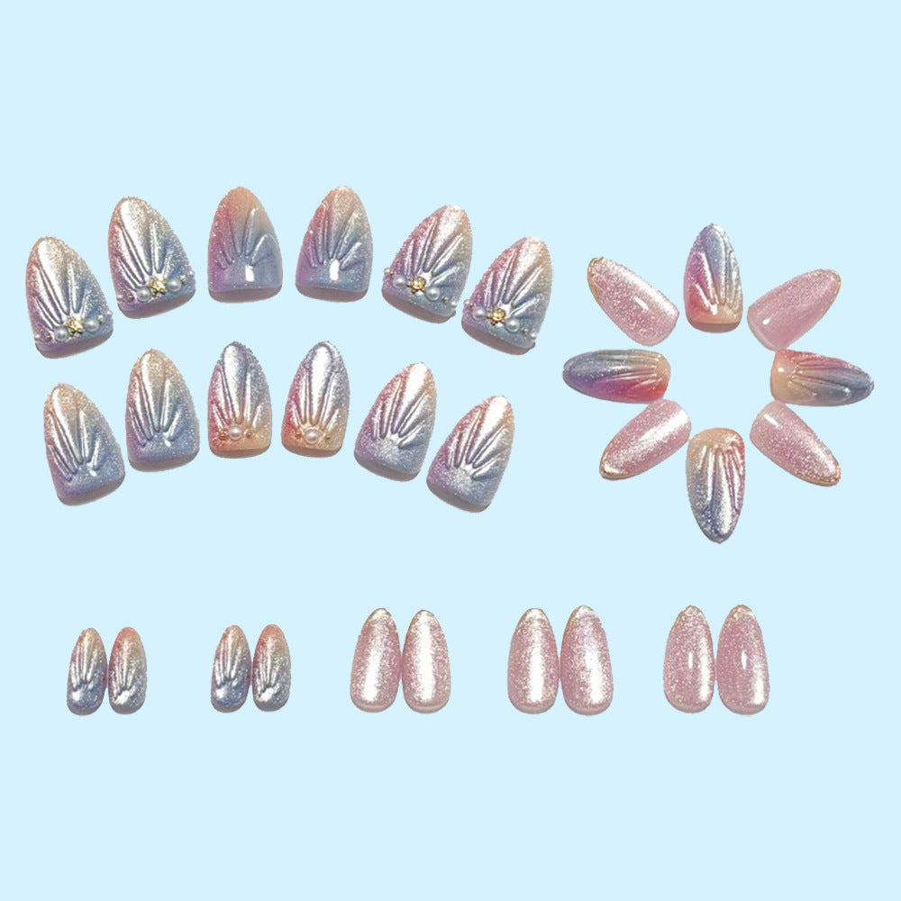 Artificial nails in elegant ombre design with glitter embellishments Stornfield