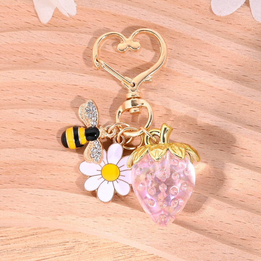 Keychain with Fruity Strawberry Design Stornfield