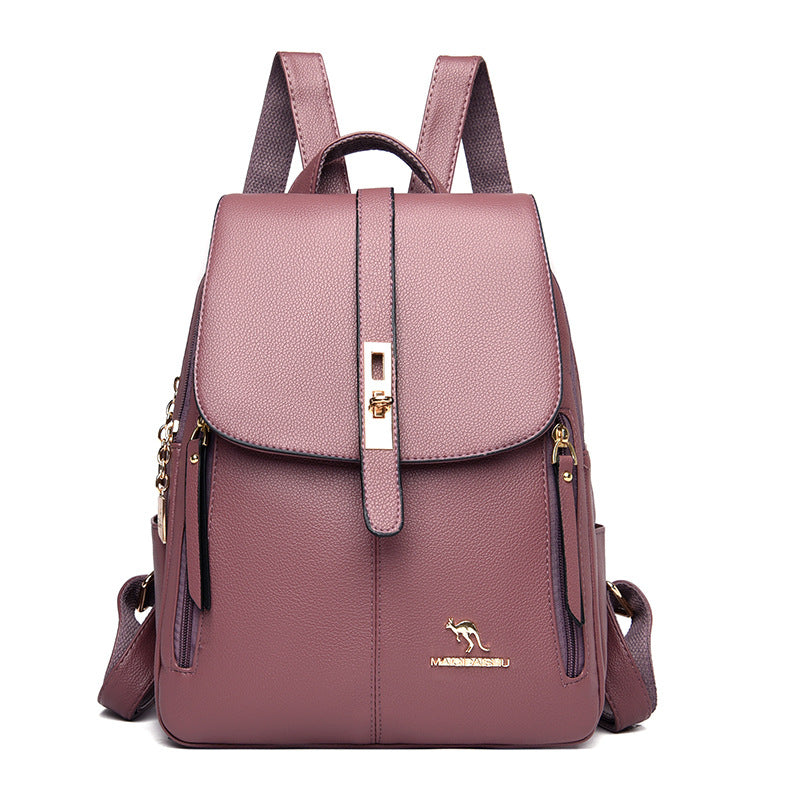Elegant Multi-Functional Leather Backpack Stornfield