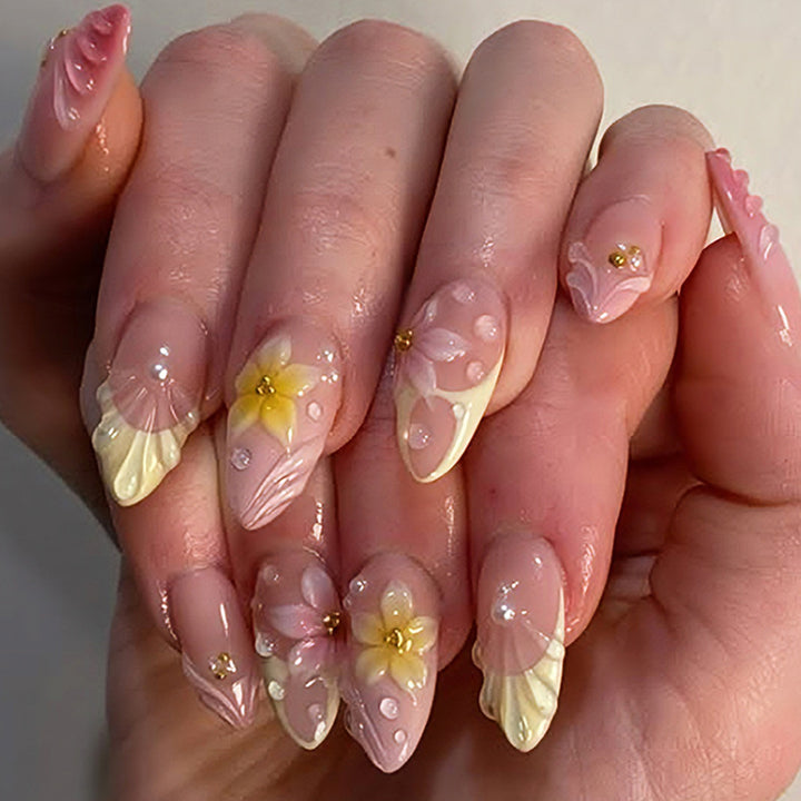 Floral Art Acrylic Nails Stornfield