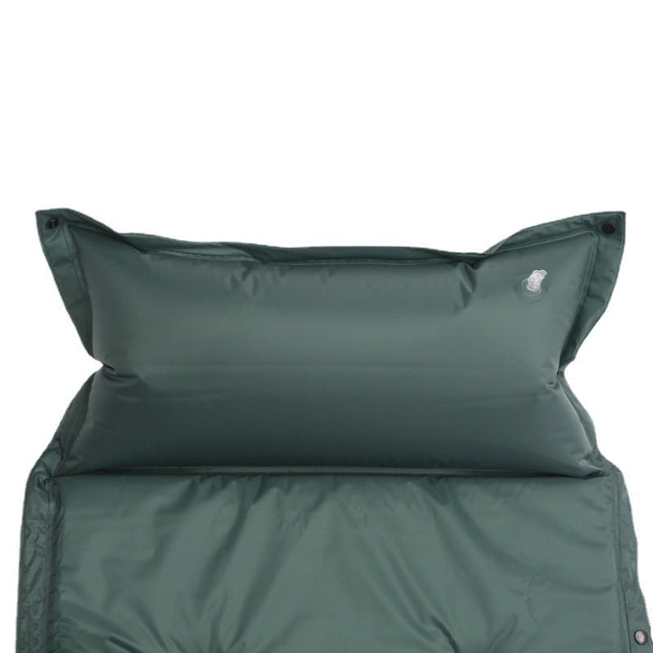tufted insulated roll-out camping sleep mat with integrated pillow and modular snap connectors Stornfield