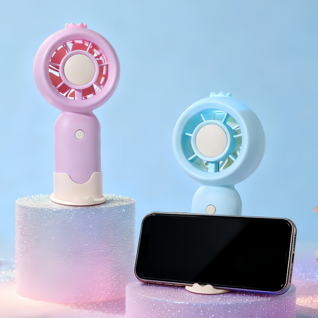 Ladies portable battery-operated fan with LED lighting Stornfield