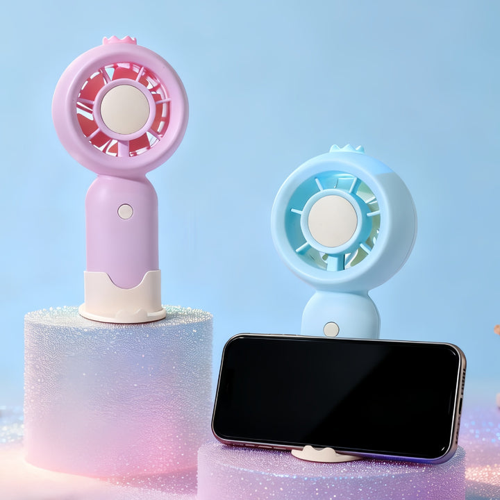 Ladies portable battery-operated fan with LED lighting Stornfield