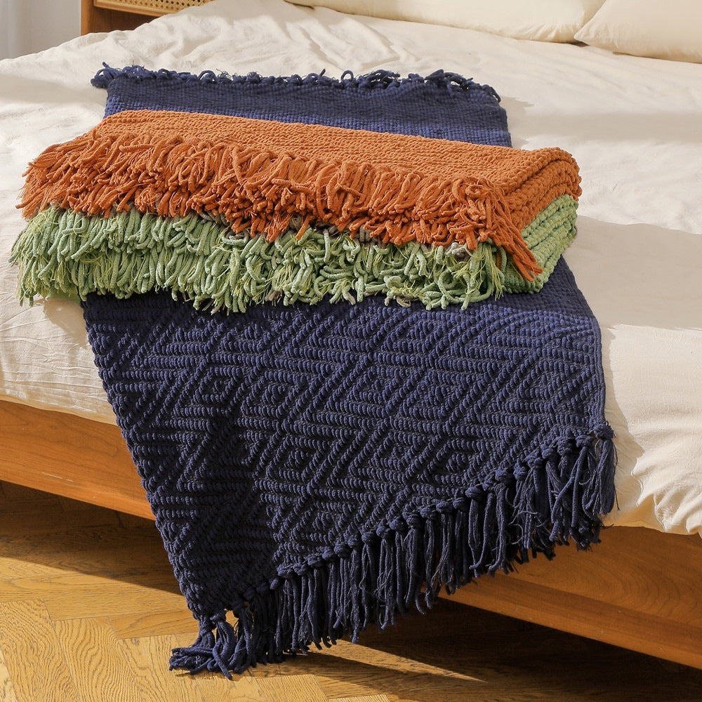 Knitted Decorative Throw Blanket