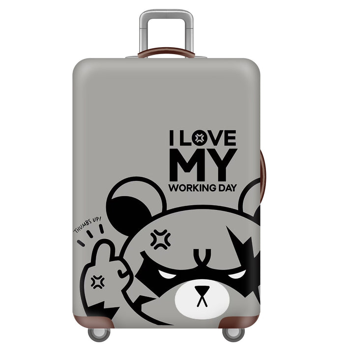 Unisex nan robust Hart shell trolley with lion portrait motif print, shock-resistant ABS polycarbonate shell, multi-wheeled chassis and TSA security lock Stornfield