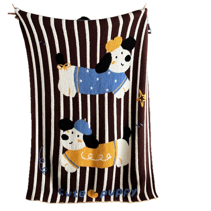 Plush Tree-Pattern Chenille Throw Blanket