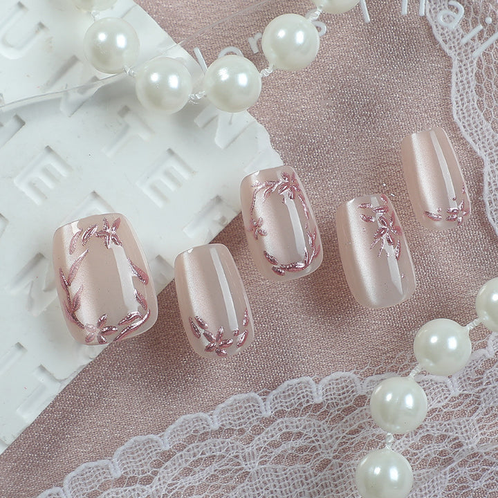 Elegant Glitter-Accent Press-On Nail Set