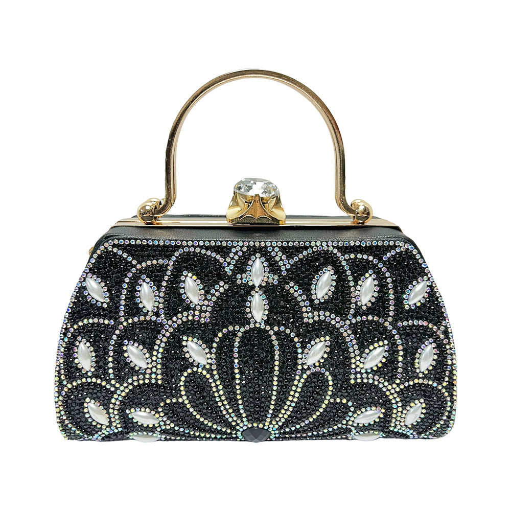 Ornate Crystal-Embellished Handbag