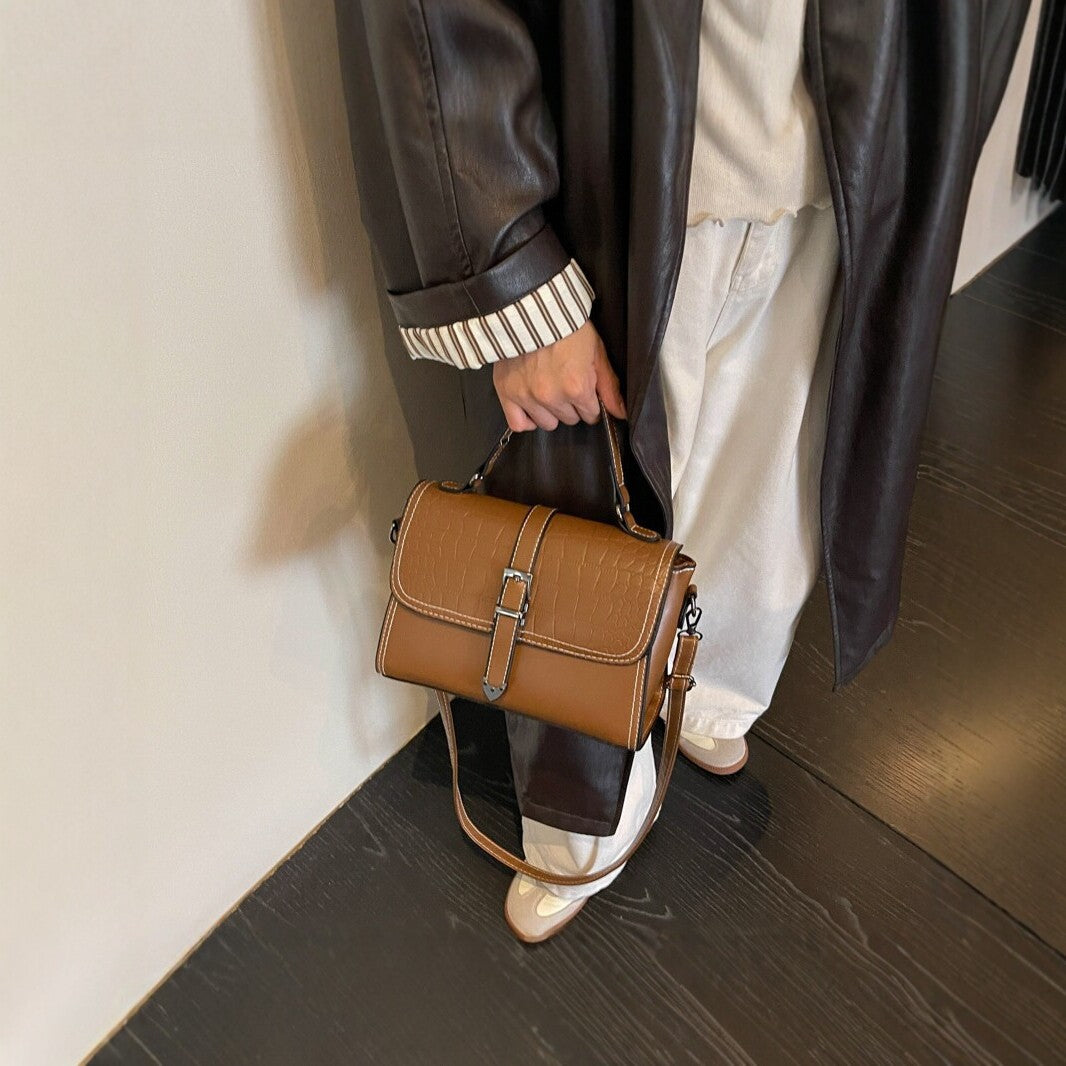 Vintage Crocodile Pattern Handbag