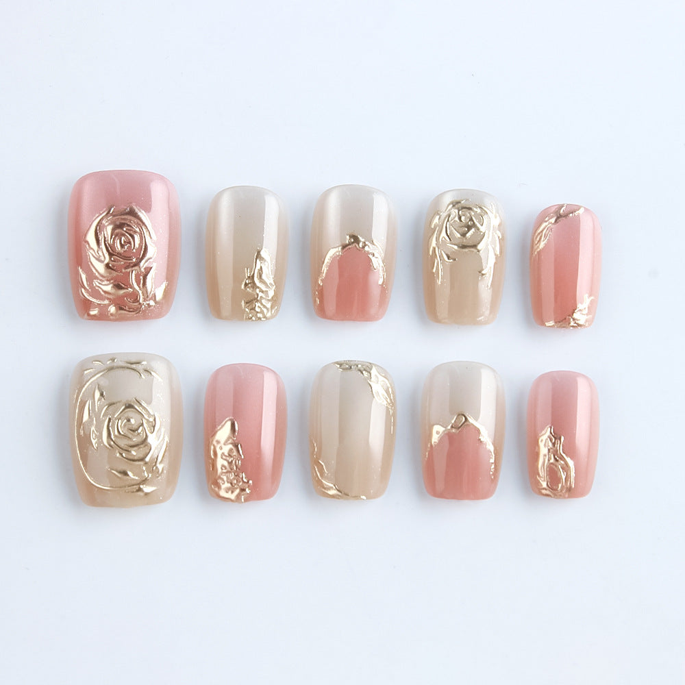 Elegant Floral Press-On Nail Art Set Stornfield