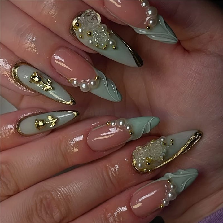 Decorative Long Stiletto Press-On Nail Art Stornfield