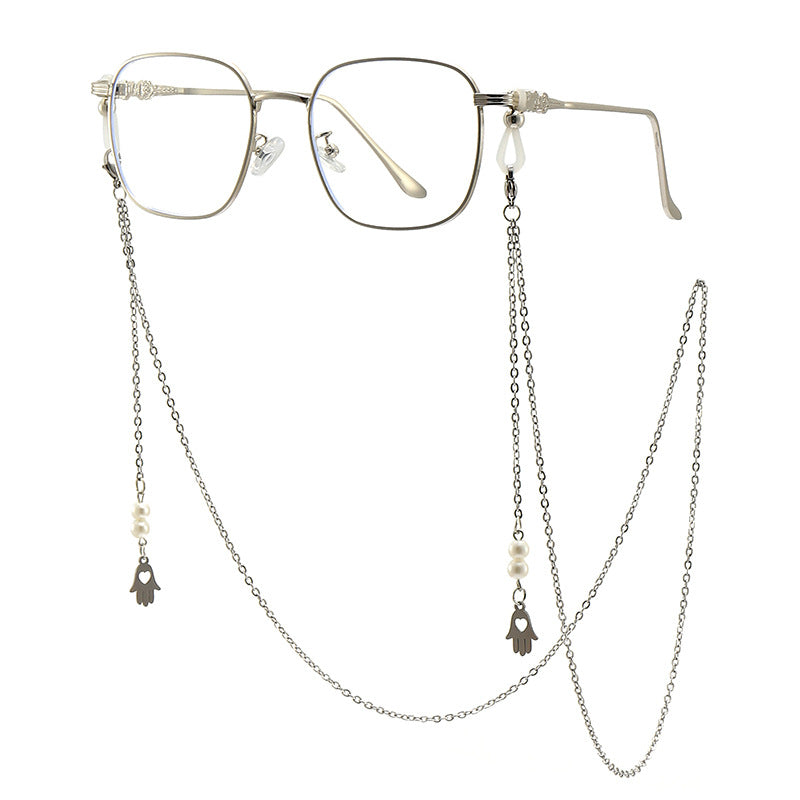 Chic Square Frame Glasses with Decorative Chain Stornfield
