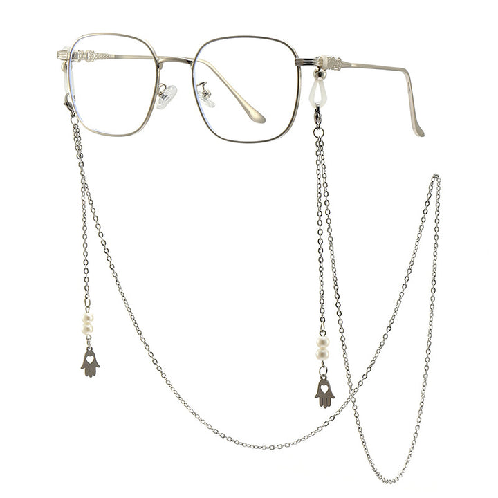 Chic Square Frame Glasses with Decorative Chain Stornfield