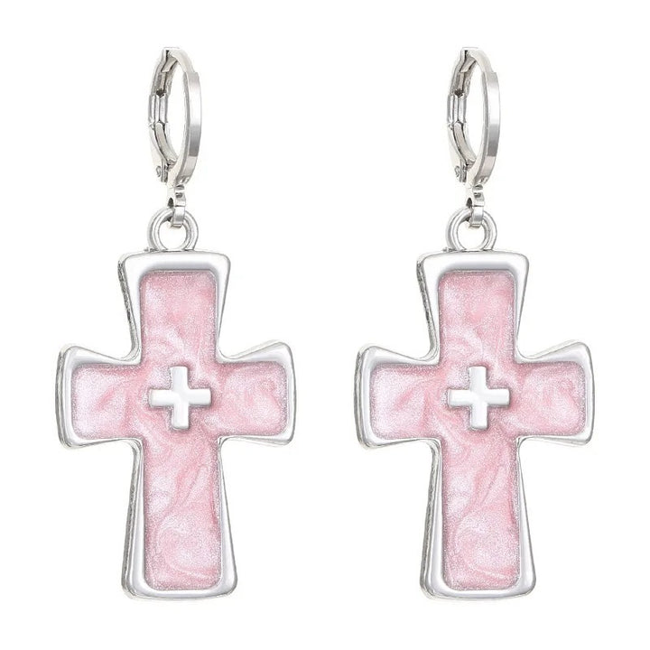 Heart-Inspired Cross Dangle Earrings Stornfield