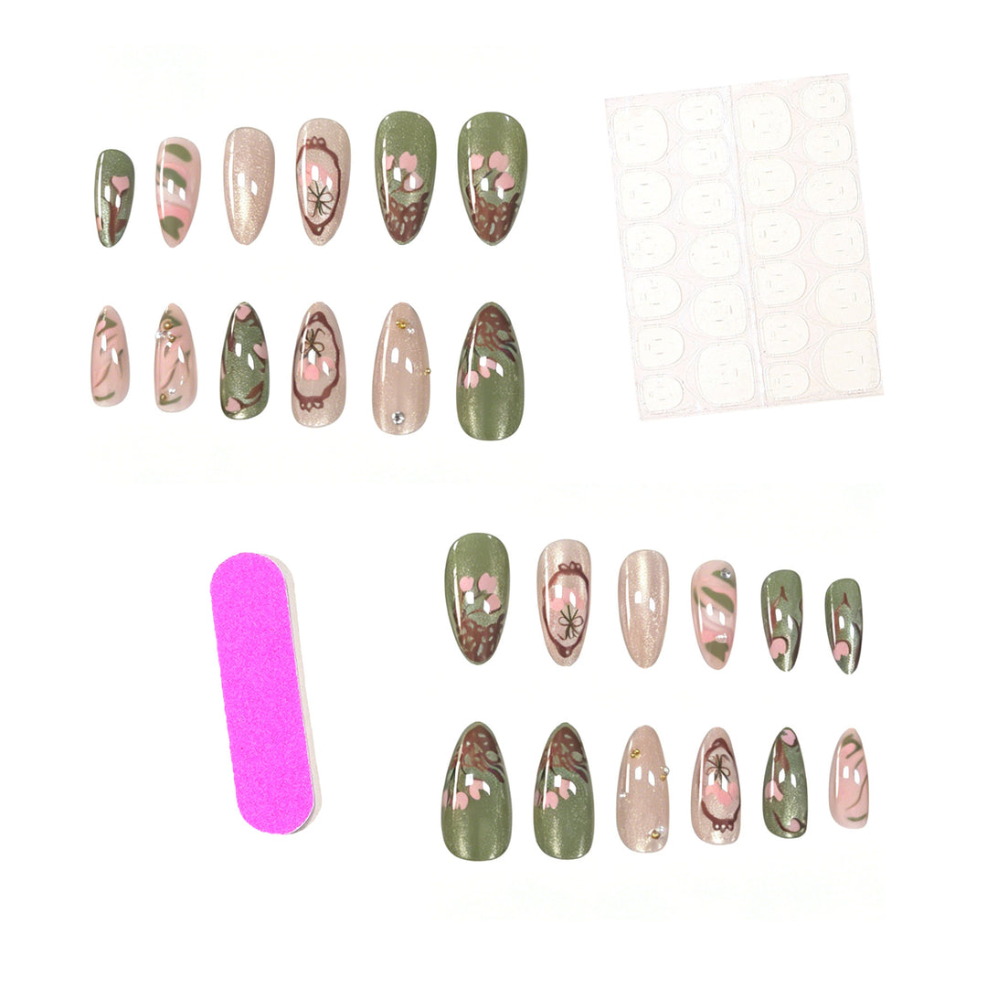 Artistic Floral Press-On Nail Enhancements Stornfield 1789915404