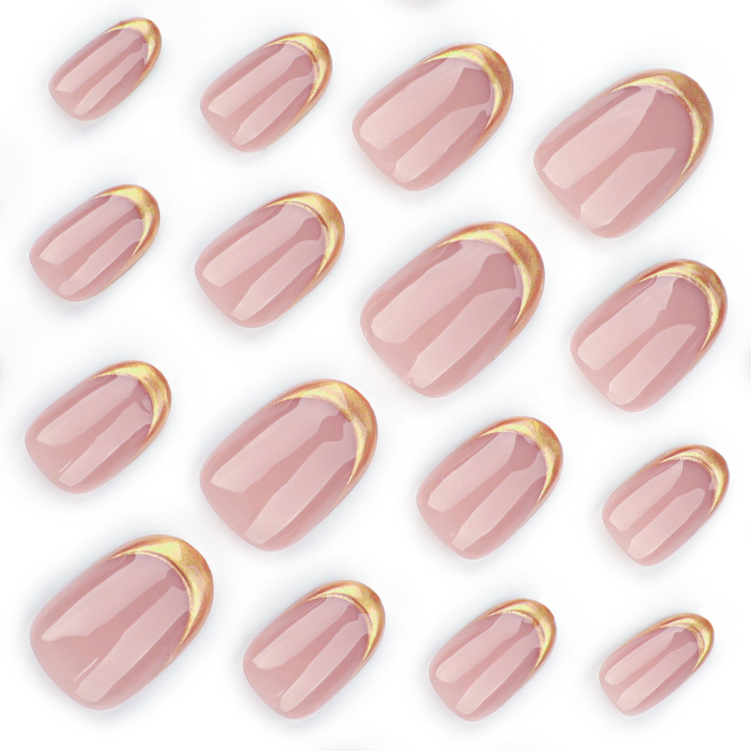 Elegant Gold-Tipped French Nail Art Stornfield