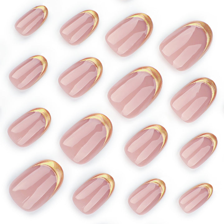 Elegant Gold-Tipped French Nail Art Stornfield
