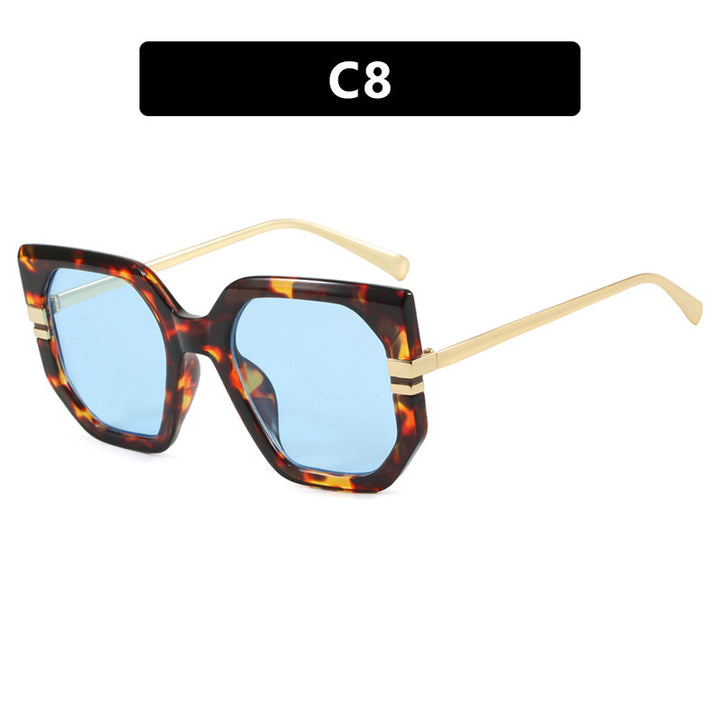 Women's geometric sunglasses with luxurious gold frame and polarized lenses Stornfield