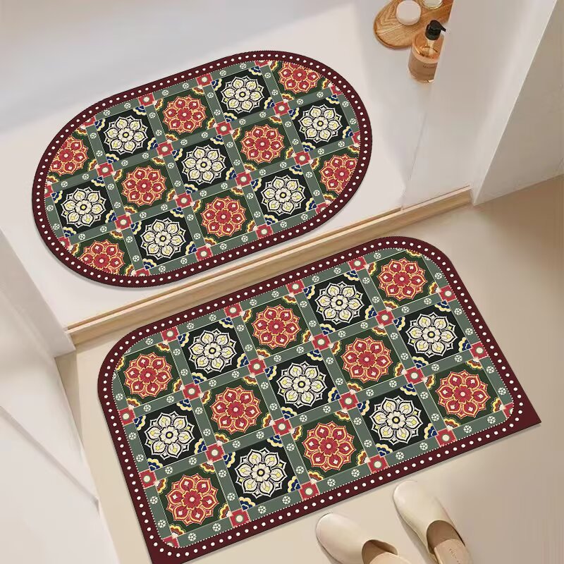 Decorative Floral Entryway Mat Stornfield