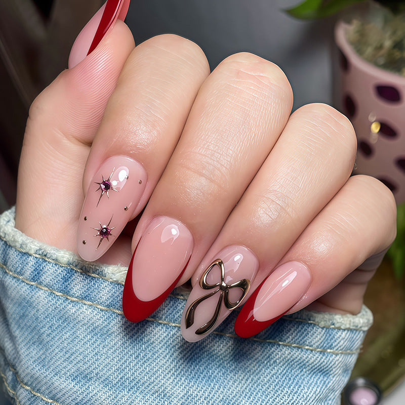 Designer Artificial Nail Set with Elegant Lace Design Stornfield