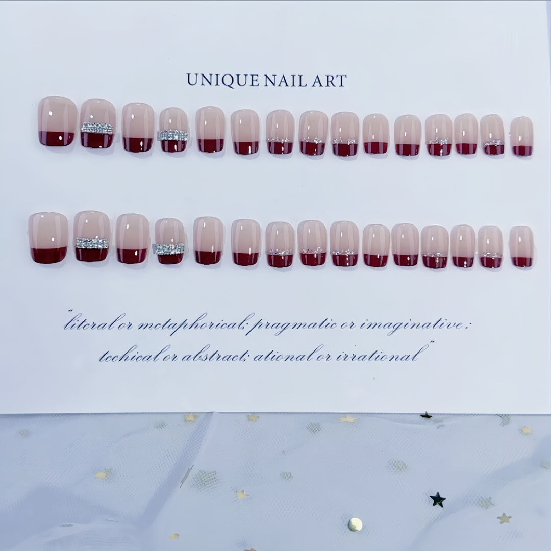 Rhinestone Accent Press-On Nails Stornfield