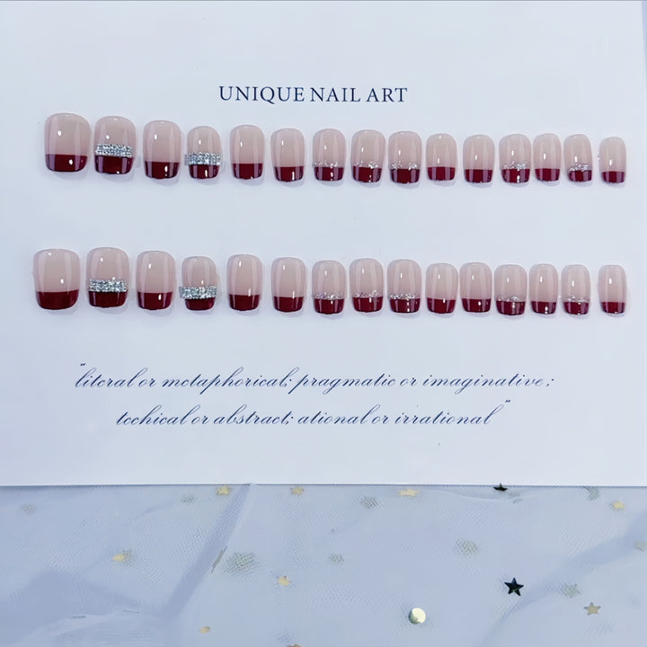 Rhinestone Accent Press-On Nails Stornfield