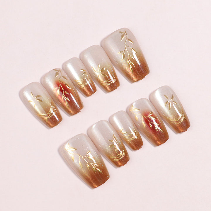 Premium Heart-Embellished Press-On Nail Set Stornfield