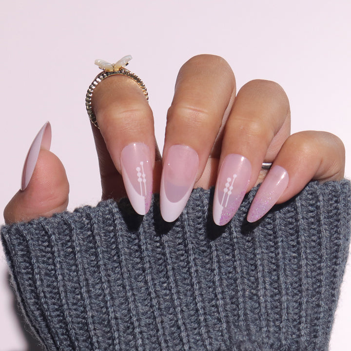 Elegant Stiletto Press-On Nails with Artistic French Tip Stornfield