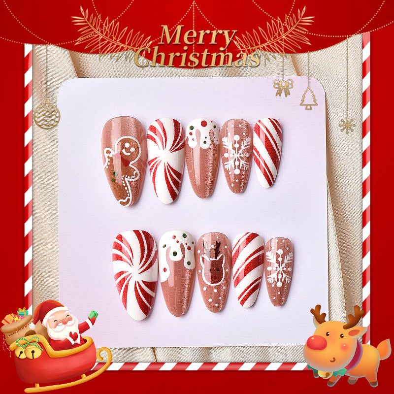 Festive Holiday-Themed Press-On Nail Art Set Stornfield 1790636735