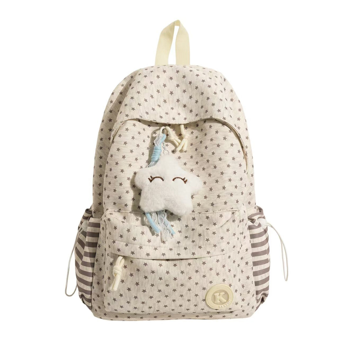 Star-Patterned Plush Backpack Stornfield