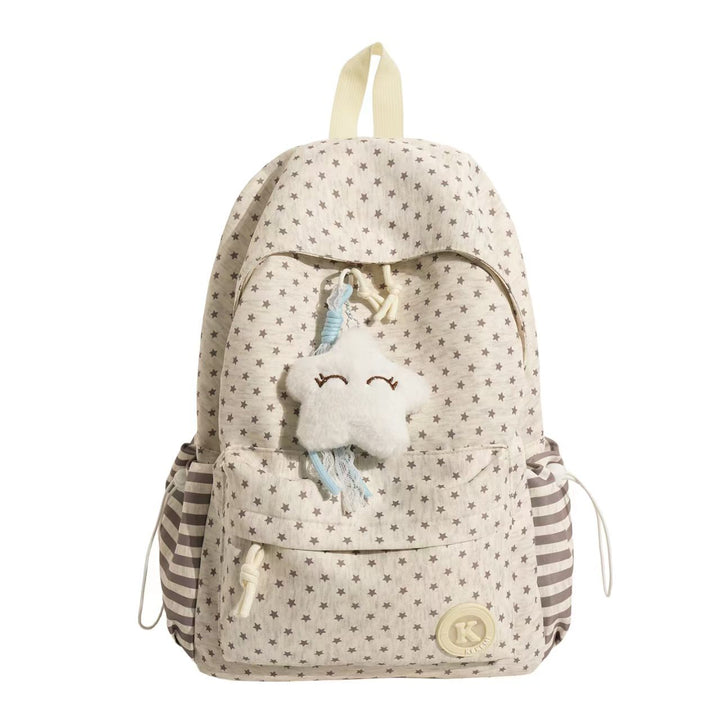 Star-Patterned Plush Backpack Stornfield