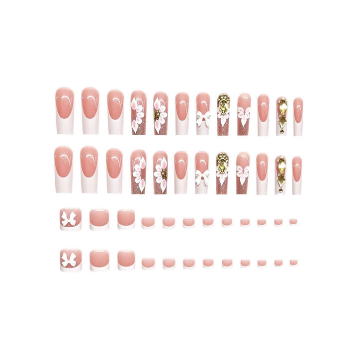 Exquisite Floral Acrylic Nail Art Stornfield