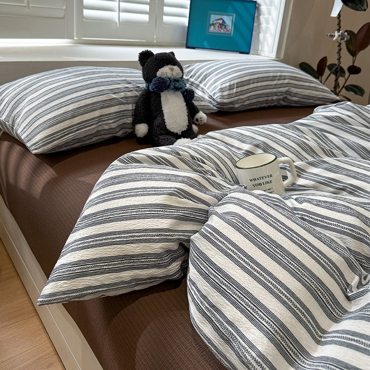 Premium Soft Striped Quilt Set