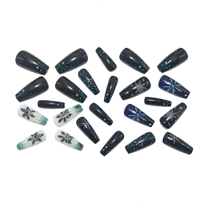 Artificial nails with winter snowflake design Stornfield