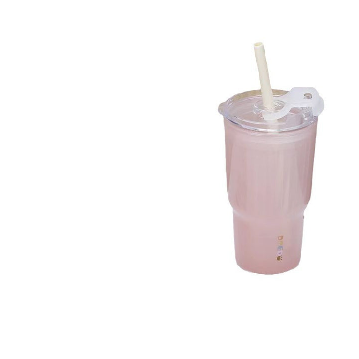 Ladies insulated drinking cup with flexible lid and silicone-coated straw Stornfield