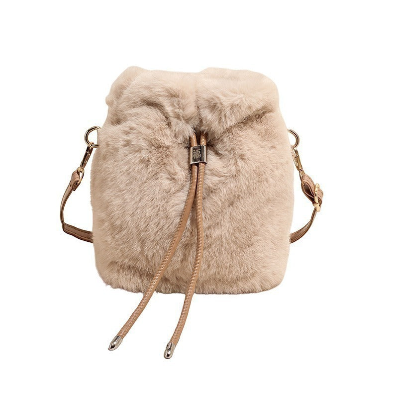 Plush Drawstring Mini Backpack
